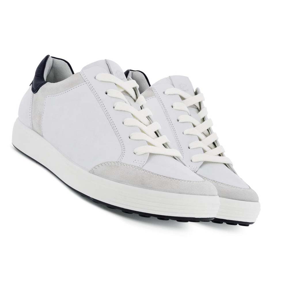 Women's Ecco Soft 7 Retro Casual Shoes Grey / White | USA 74JPQ